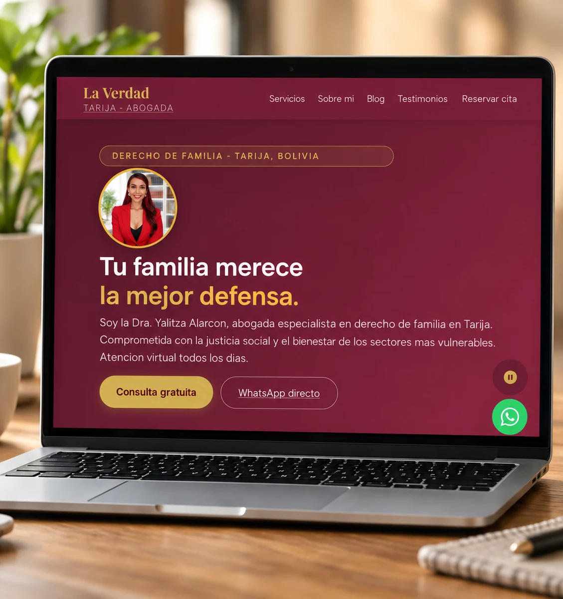 Un aperçu du site La Verdad Tarija sur un ordinateur, mise en situation illustrative.